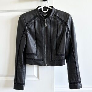 Bebe black leather jacket